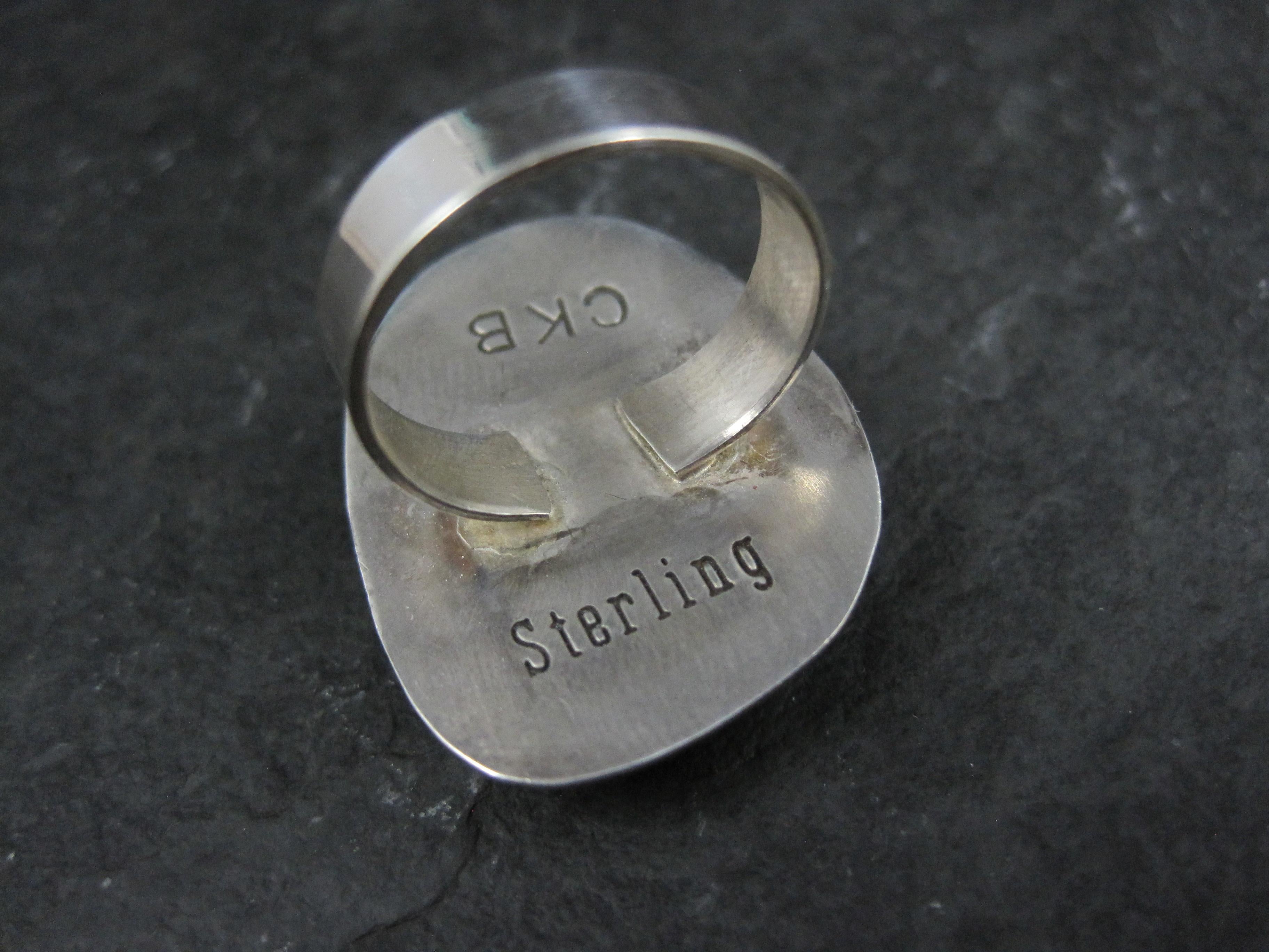 Anello di turchese d'epoca in argento Navajo misura 7 in vendita 6