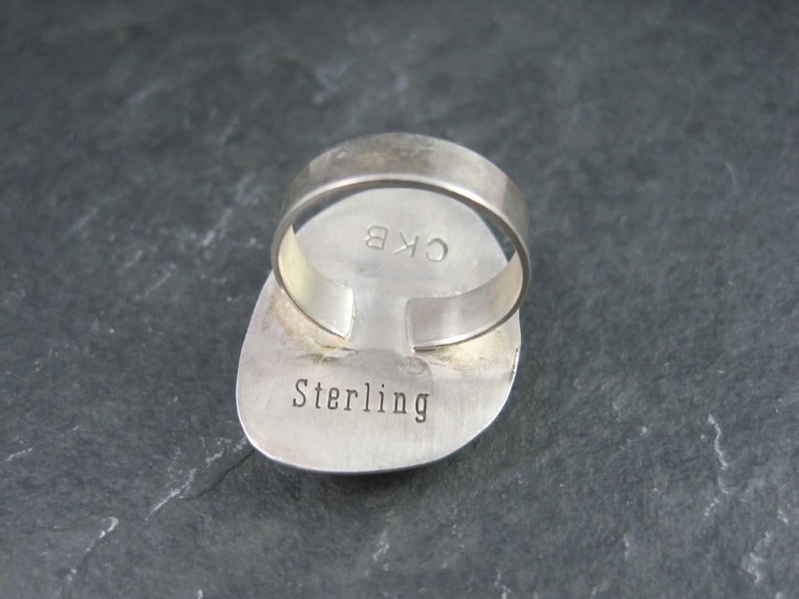 Women's or Men's Vintage Navajo Sterling Turquoise Ring Size 7 For Sale