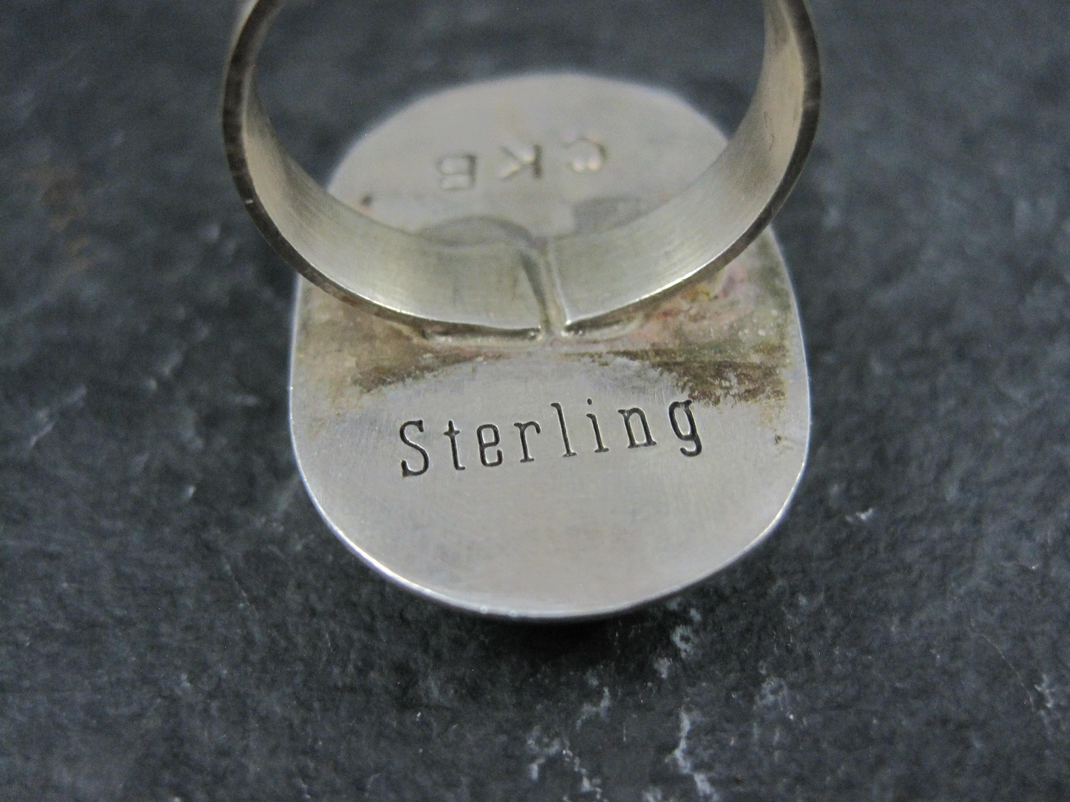 Anello di turchese d'epoca in argento Navajo misura 7 in vendita 1