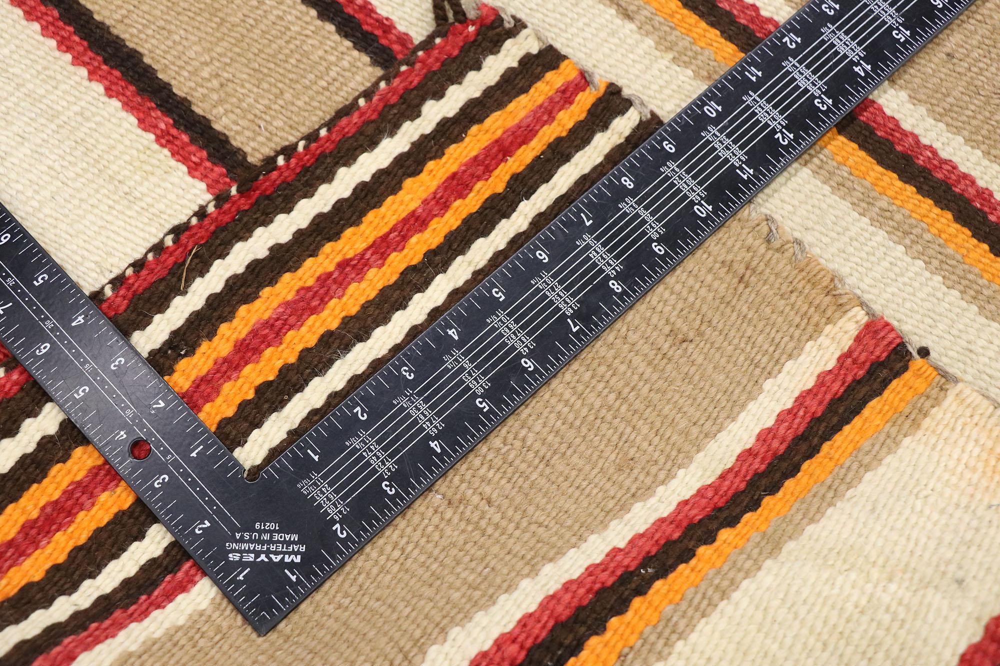 American Vintage Navajo Stripe Blanket Kilim Rug For Sale
