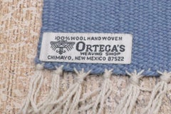 1960's Sky Blue New Mexico Chimayo Rug from Ortega’s Weaving Shop