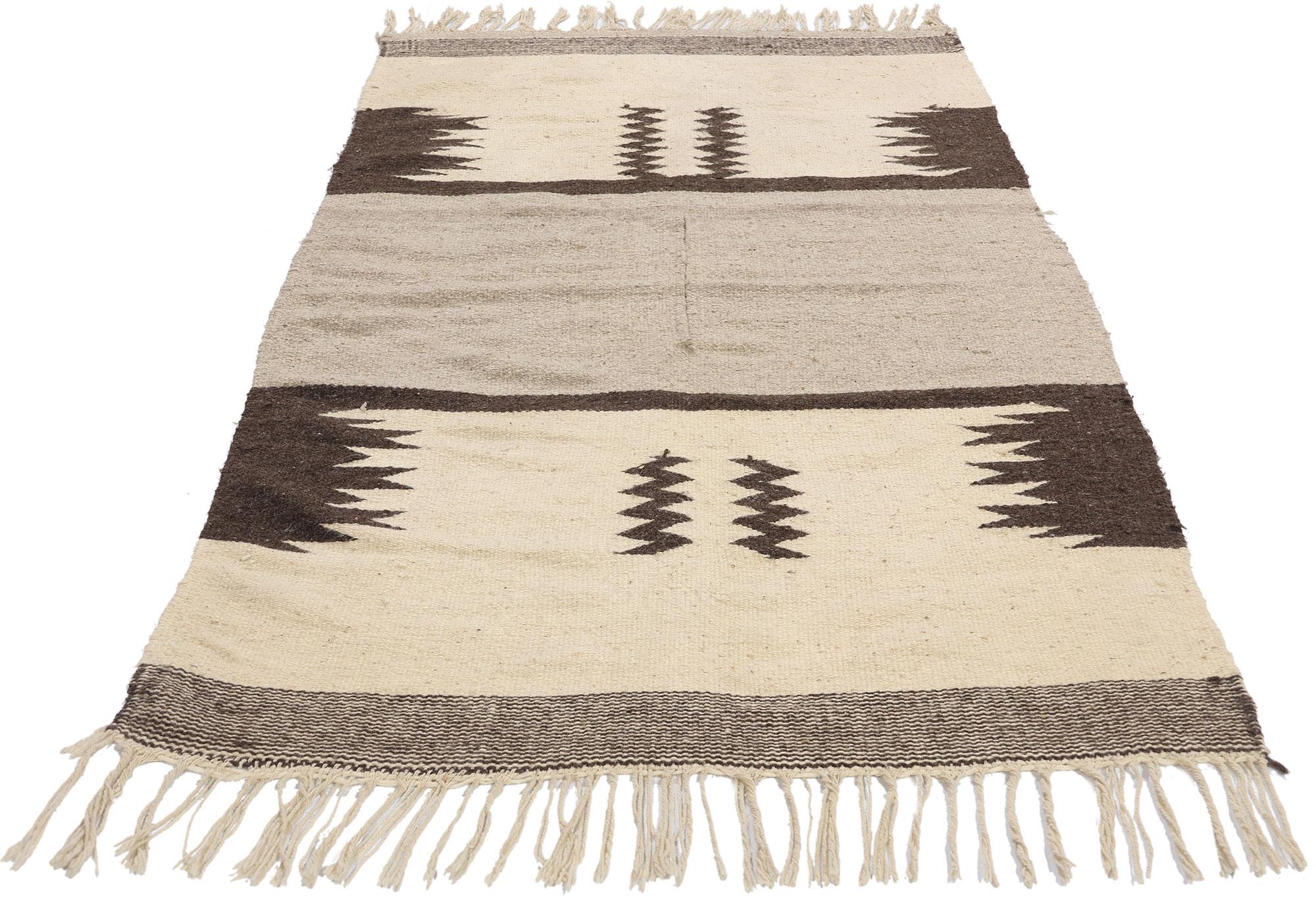 Wool Vintage Navajo-Style New Mexico Chimayo Blanket Rug