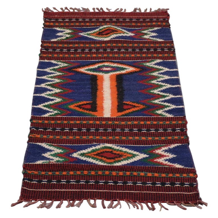 Vintage Navajo Style Textile Rug For, Vintage Native American Wool Rugs