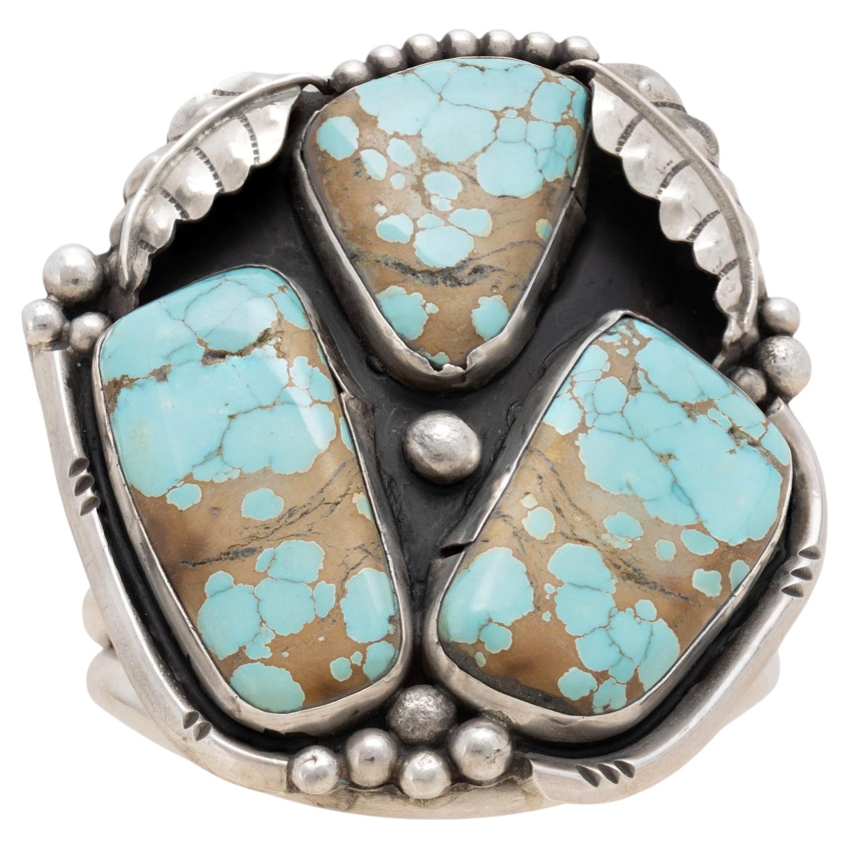 Bracciale d'epoca in turchese Navajo e argento sterling