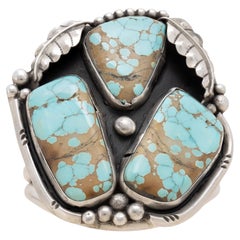 Vintage Navajo Turquoise and Sterling Silver Cuff Bracelet