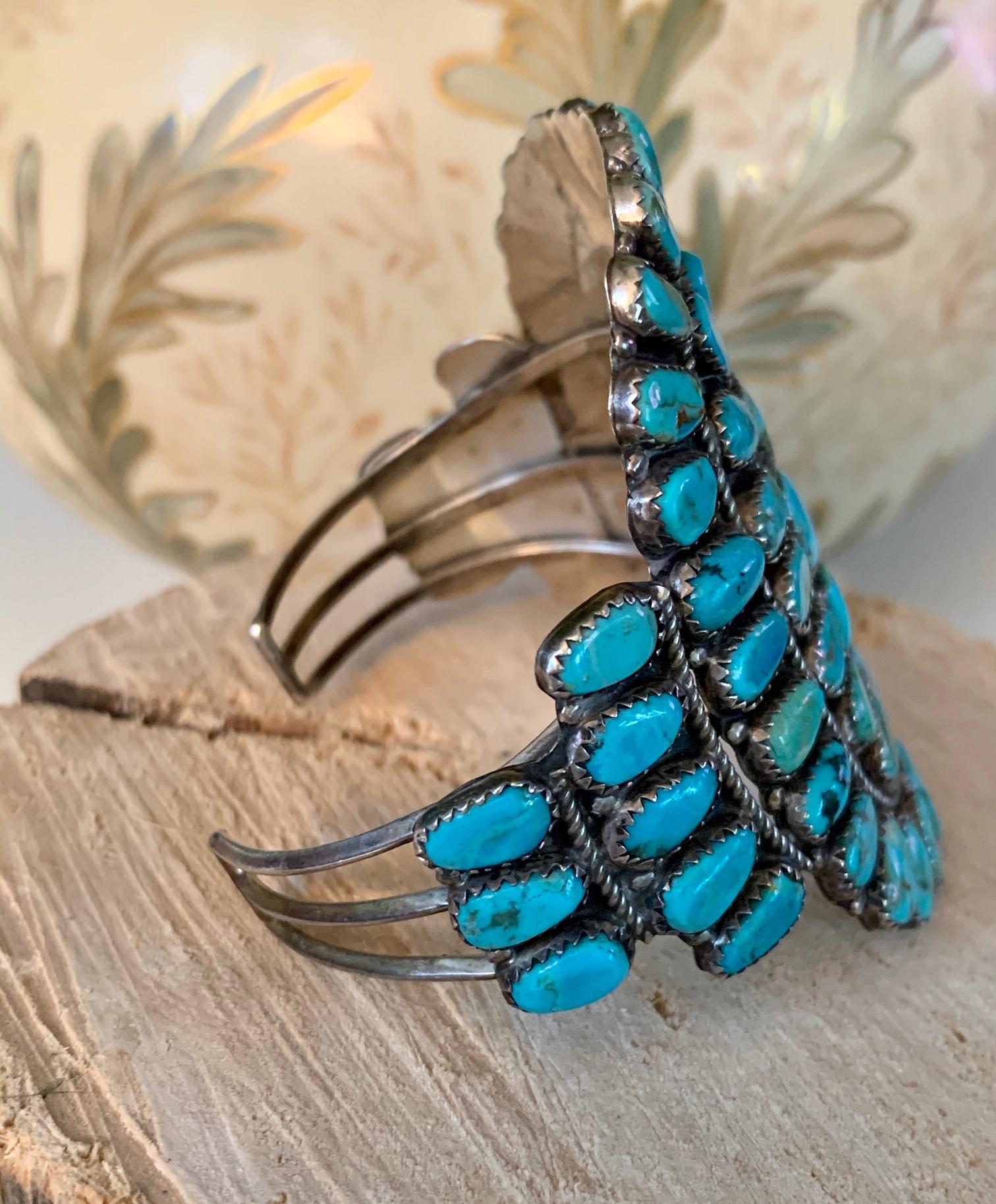 Vintage Native American Turquoise and Silver Cuff/Bracelet 1
