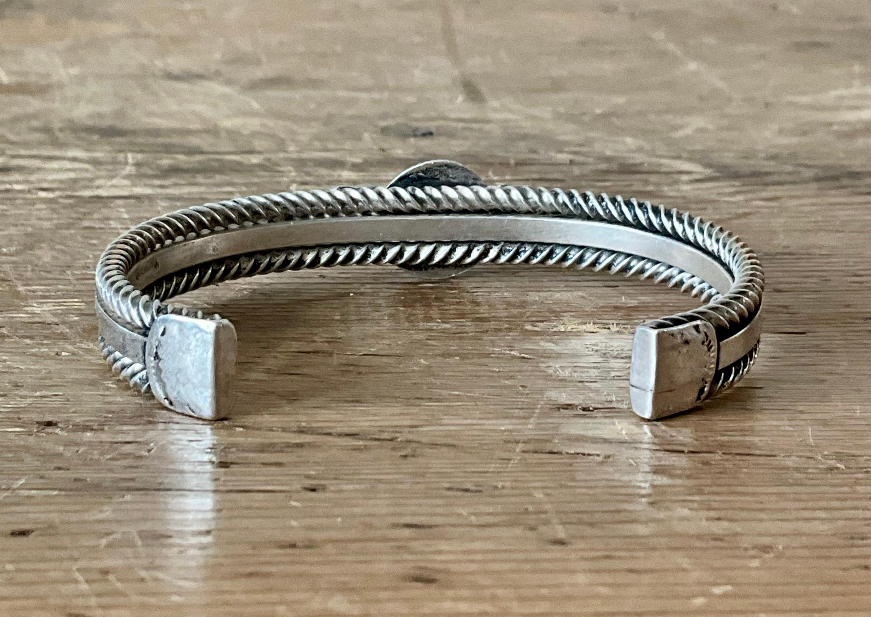 Polsino vintage in turchese Navajo in argento sterling in vendita 2