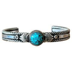 Vintage Navajo Turquoise Sterling Silver Cuff