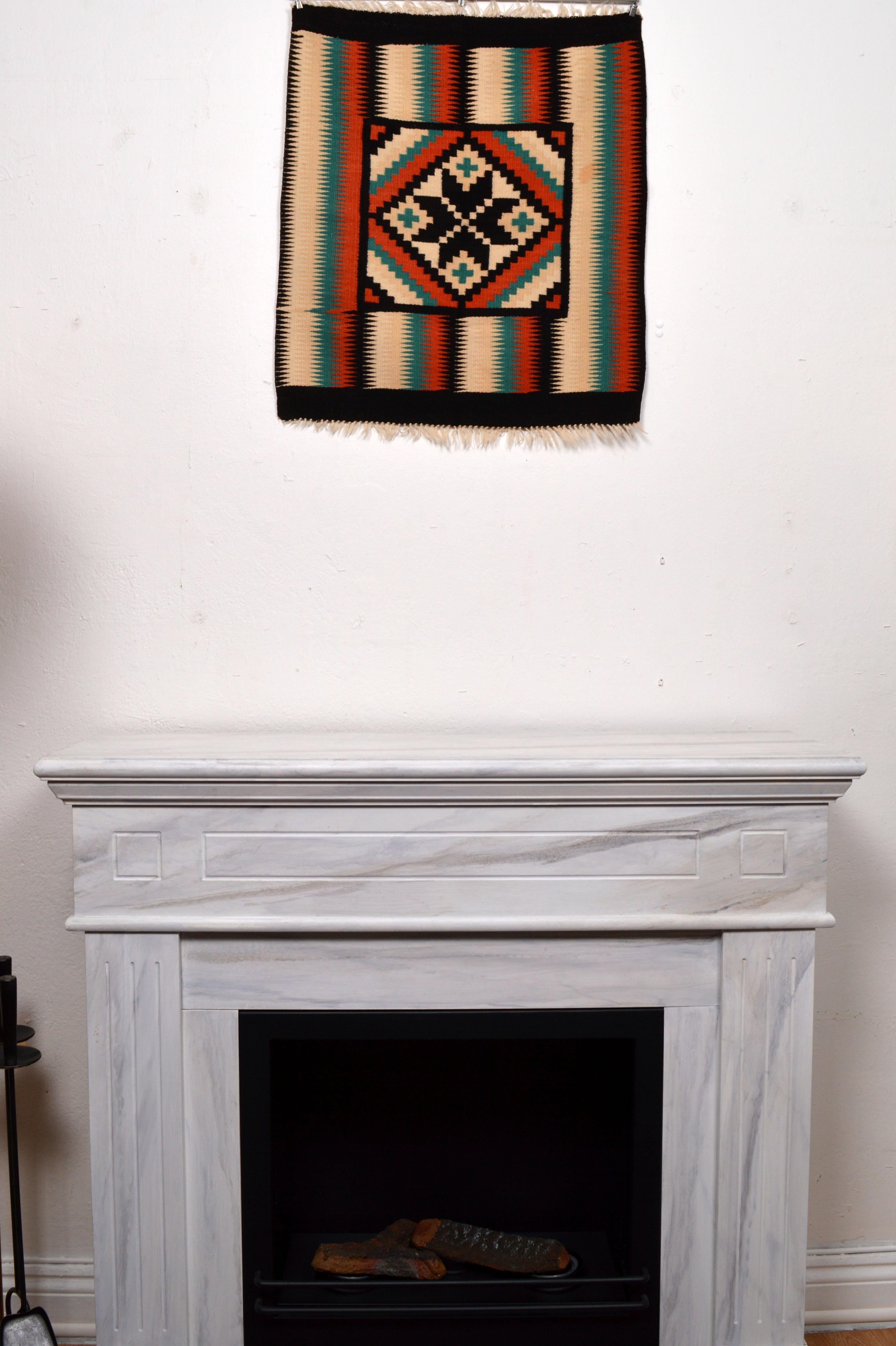 Vintage Navajo Wool Wall Hanging In Good Condition For Sale In Stockholm, SE