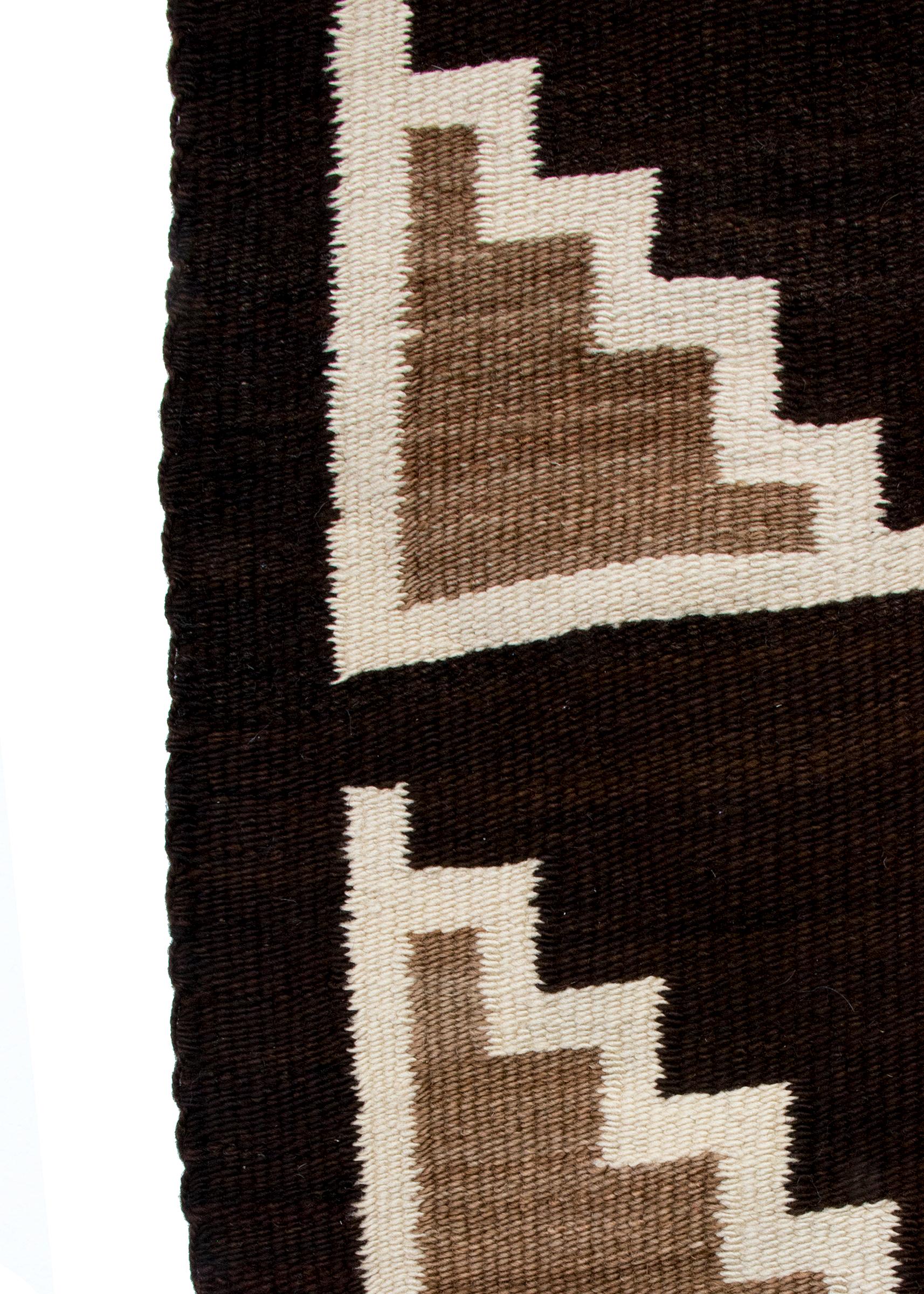 American Vintage Large Navajo Area Rug, Southwestern Red, Brown, White, Gray, circa 1930s For Sale