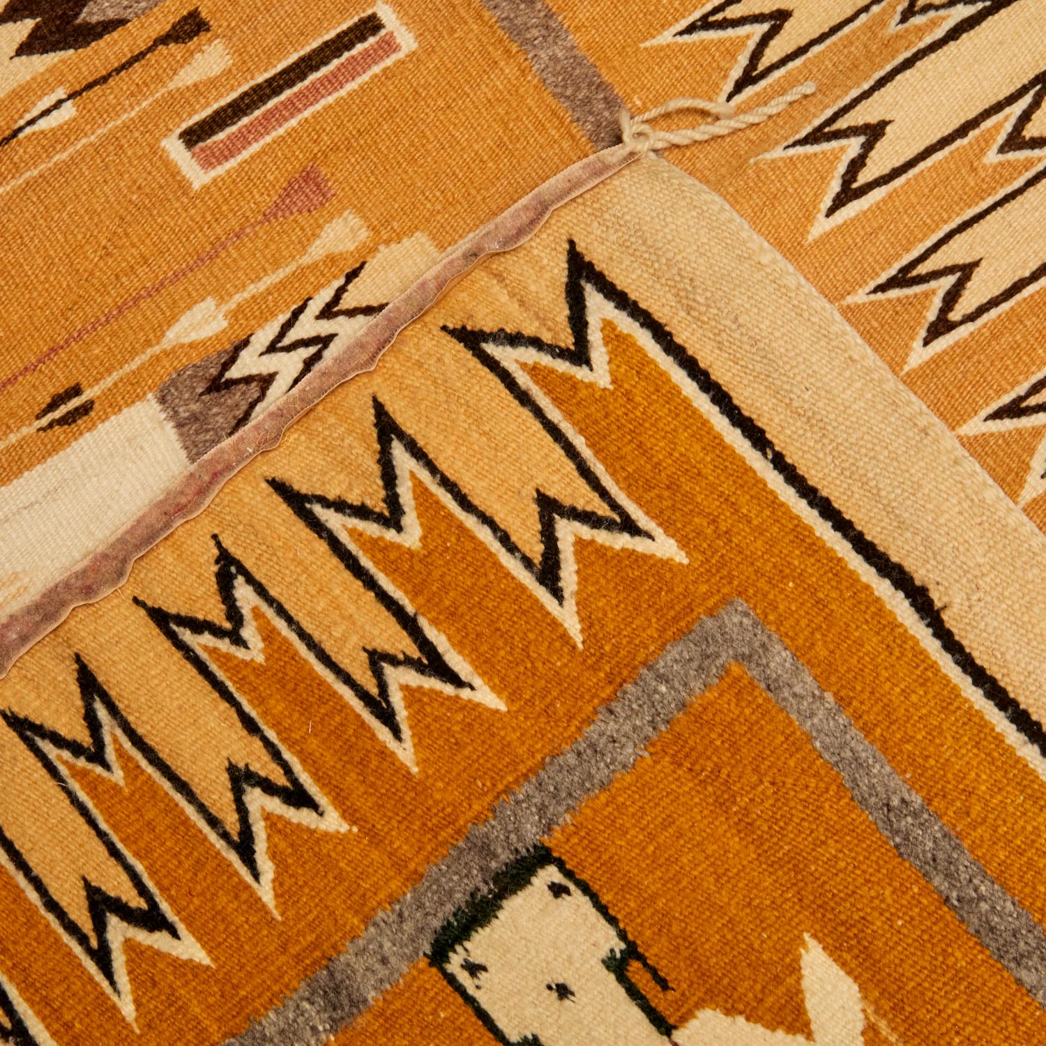 Vintage Navajo Yei Handwoven Wool Rug, American Southwest, 20th Century For Sale 1