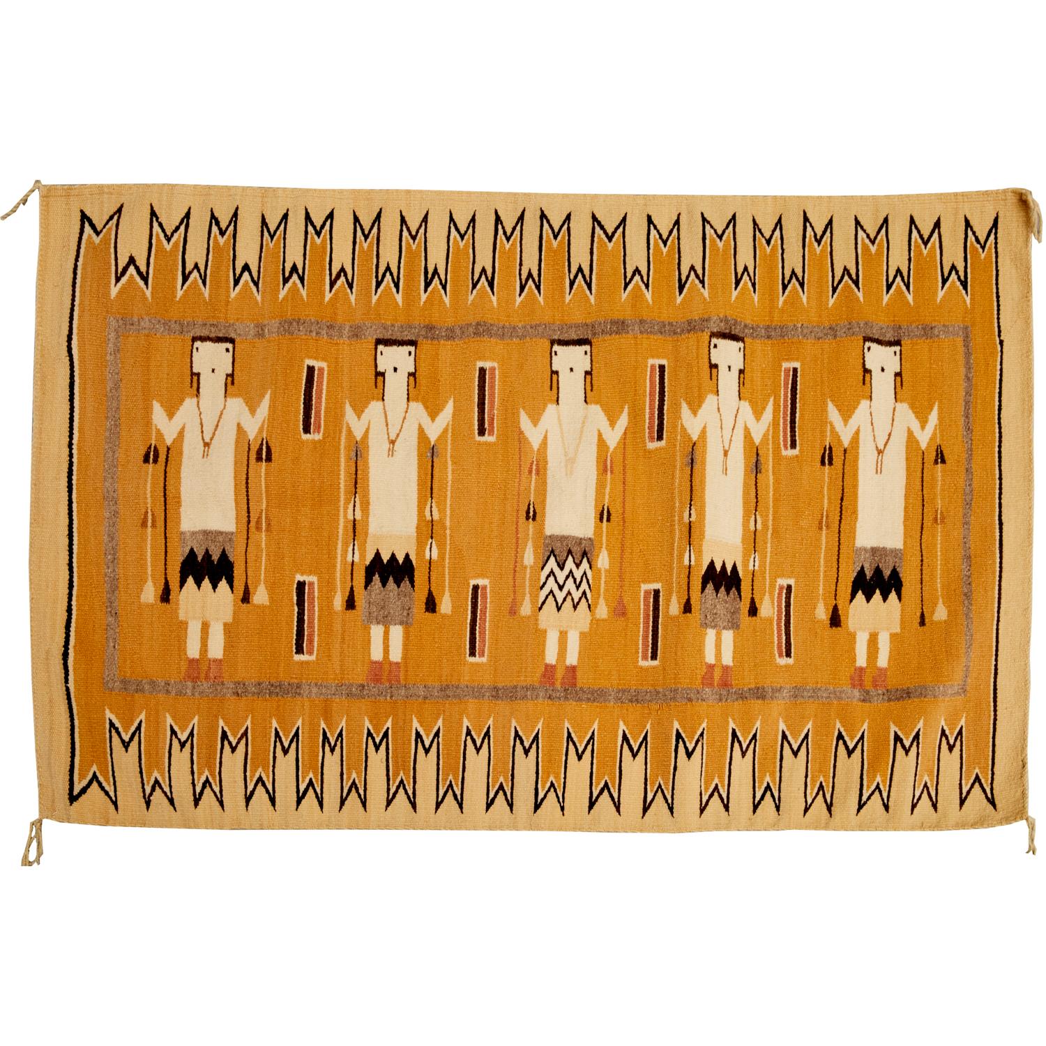 Vintage Navajo Yei Handwoven Wool Rug, American Southwest, 20th Century For Sale 2