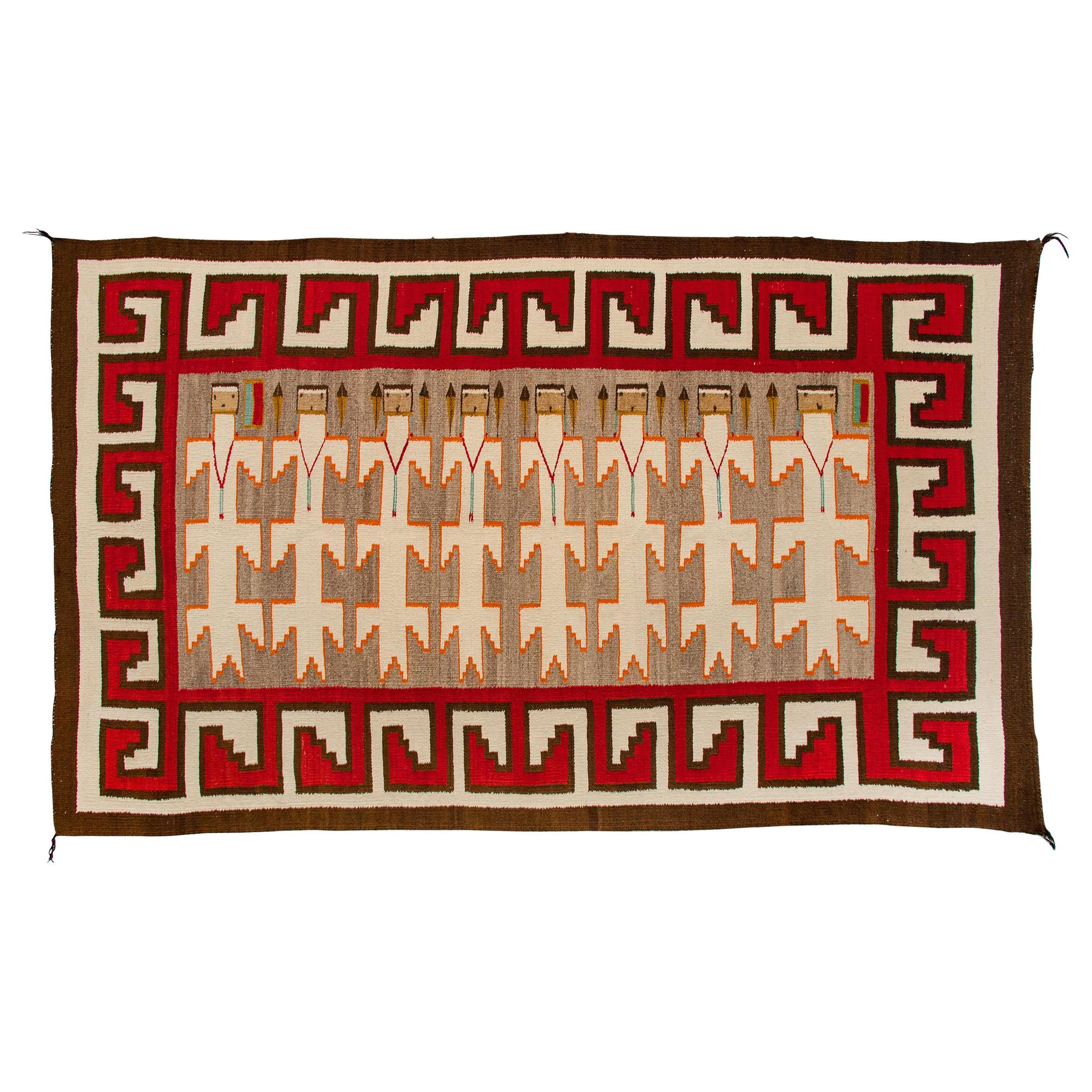 Vintage Navajo Yei Rug 'Yeibichai Pictorial Weaving', circa 1930s