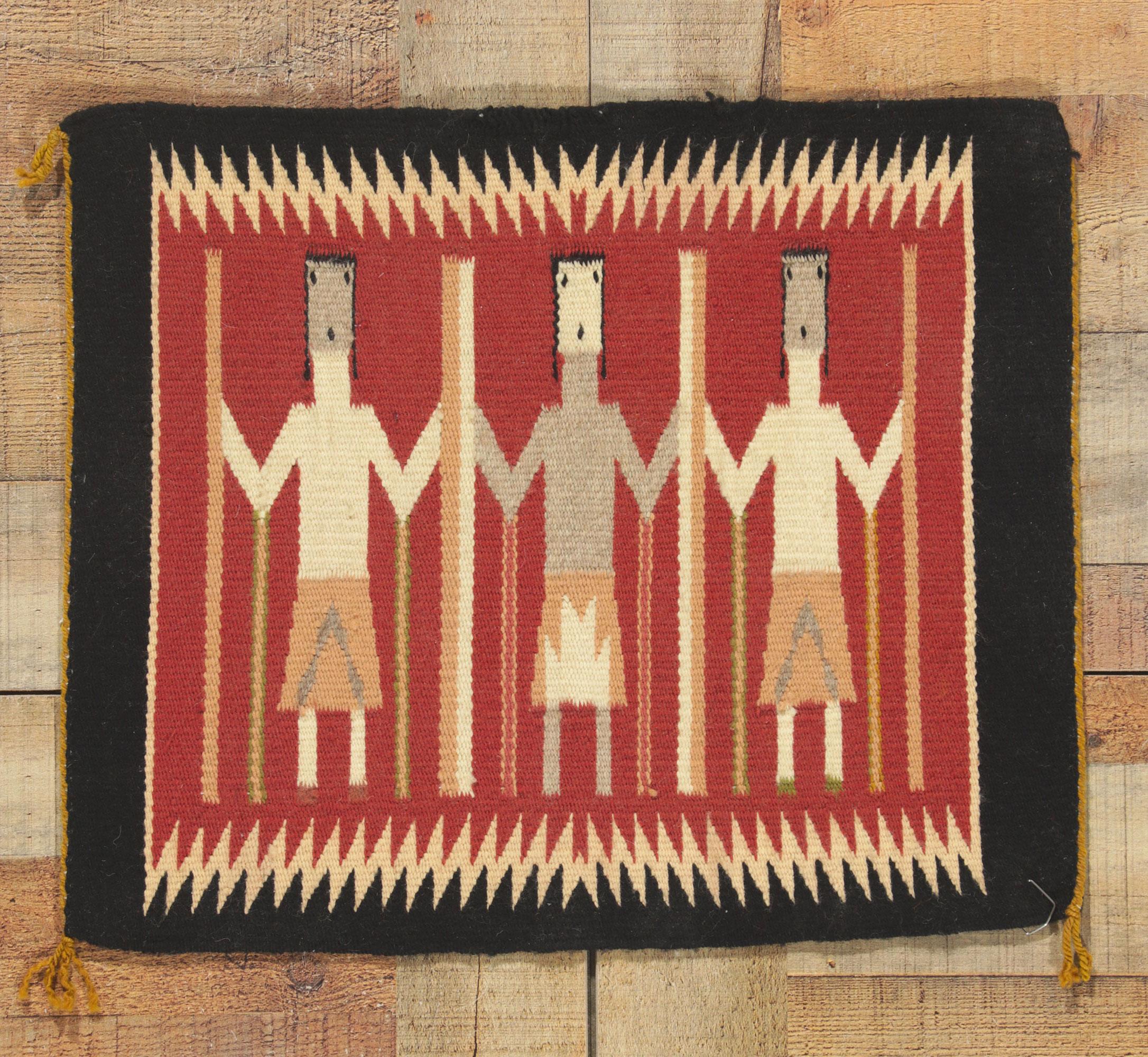 Hand-Woven Vintage Navajo Yeibichai Textile For Sale