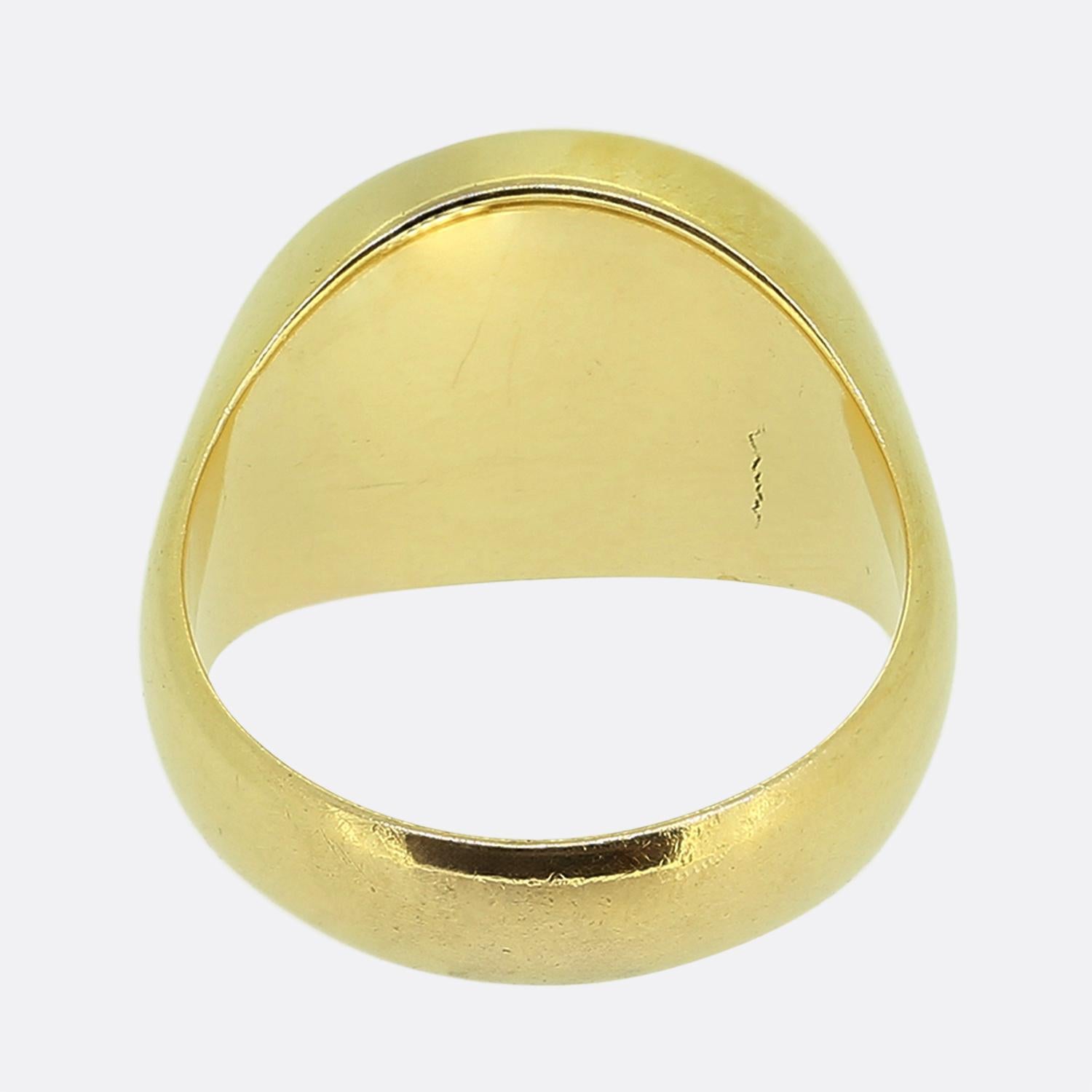 Women's or Men's Vintage Naval Intaglio Signet Ring For Sale