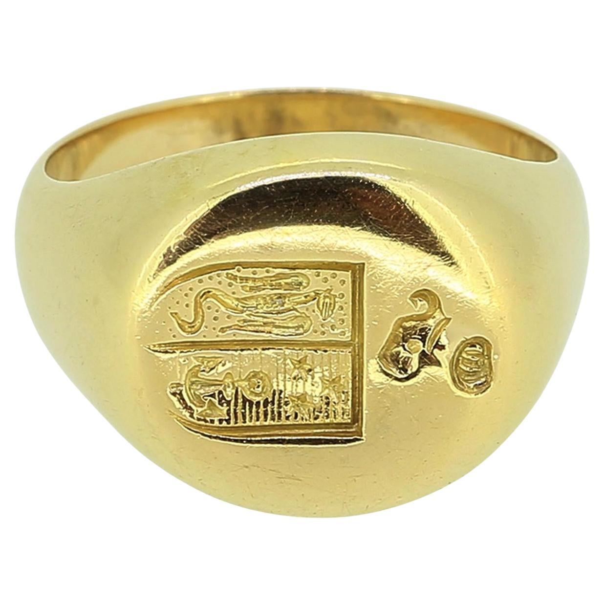 Vintage Naval Intaglio Signet Ring