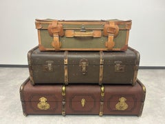Vintage Naval Suitcase Leather Bound
