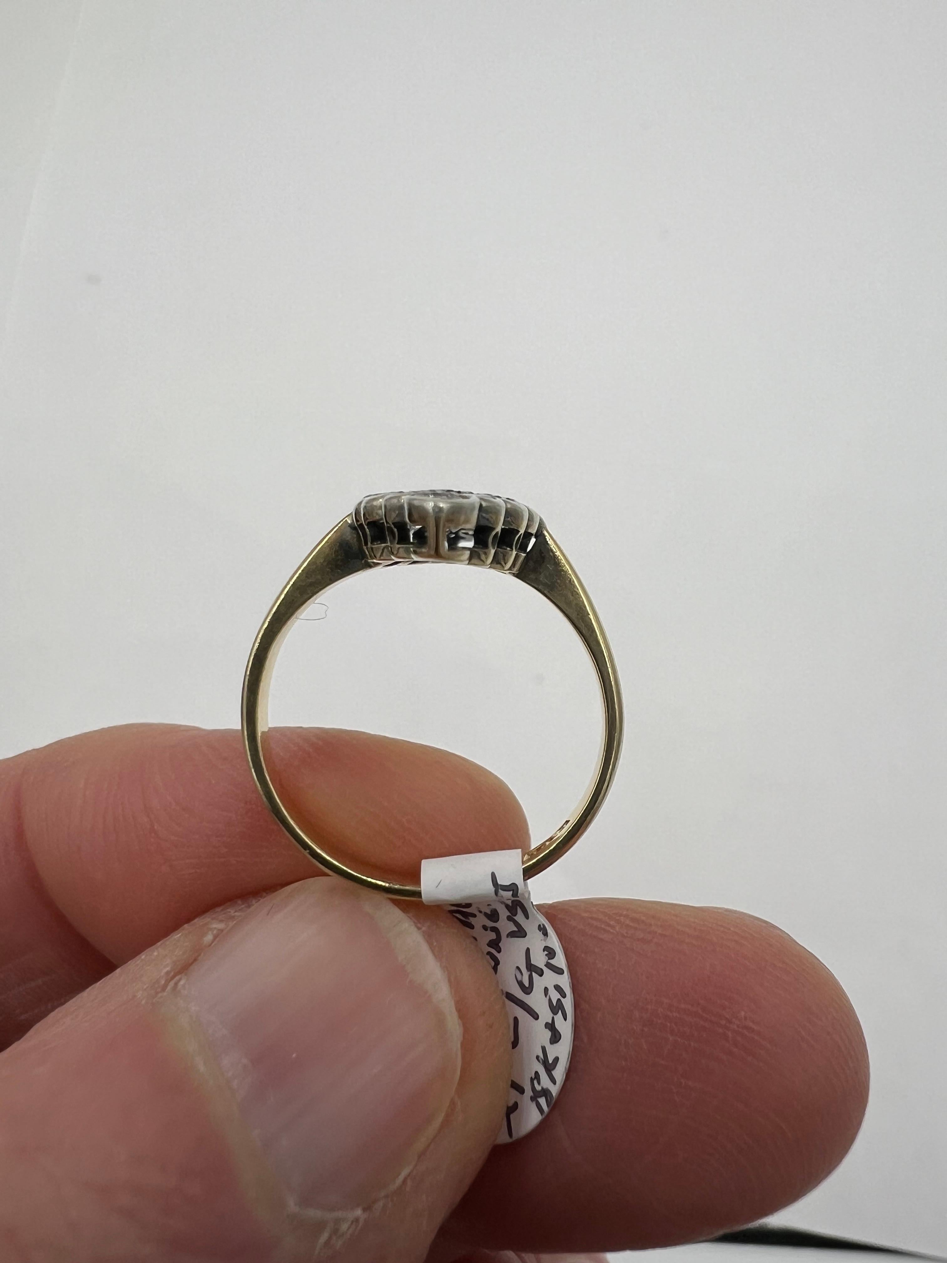 Vintage Navette Diamant-Cluster-Ring mit Diamanten  im Zustand „Gut“ im Angebot in Los Angeles, CA