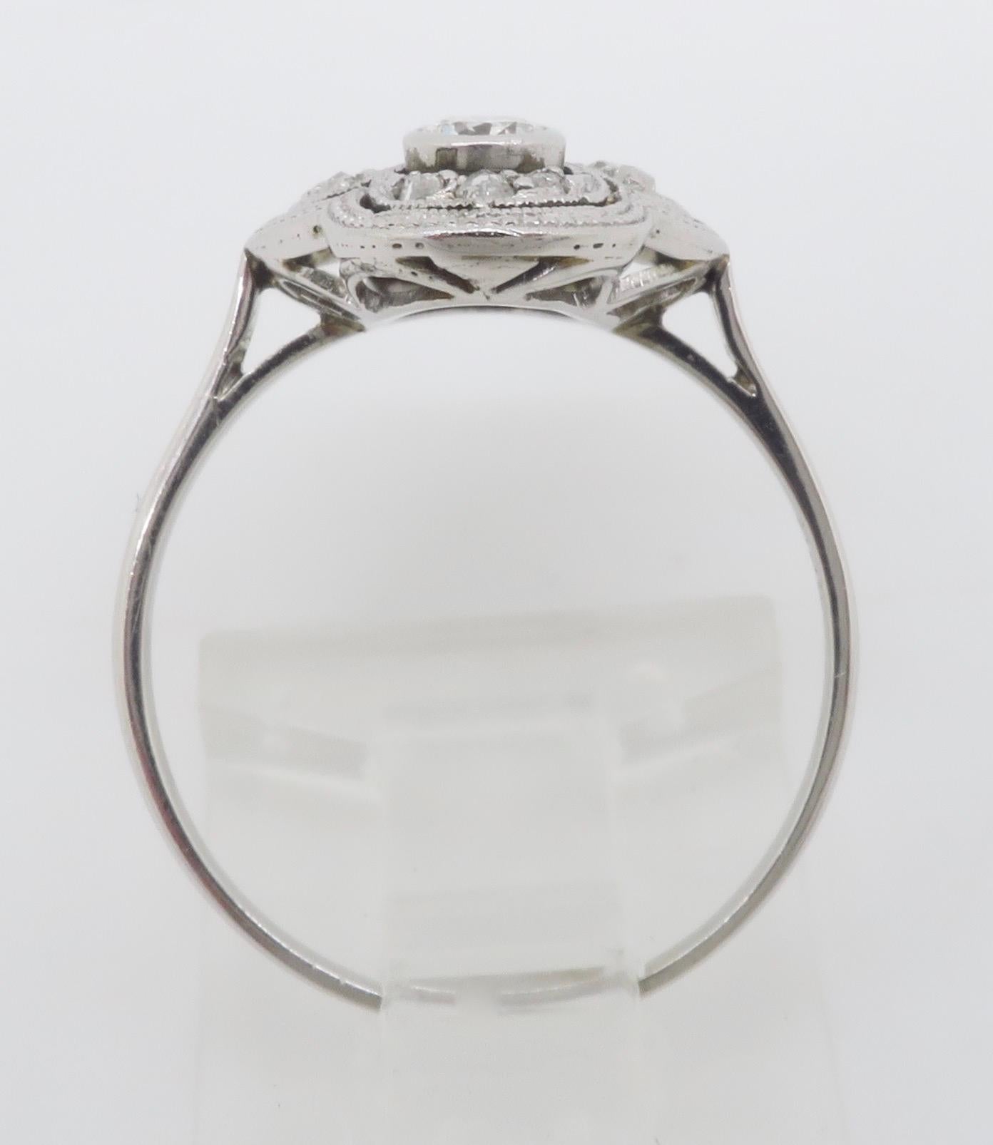 Vintage Navette Style Diamond Ring For Sale 5