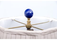 Vintage Navy Blue Glazed Porcelain Jar As A Table Lamp