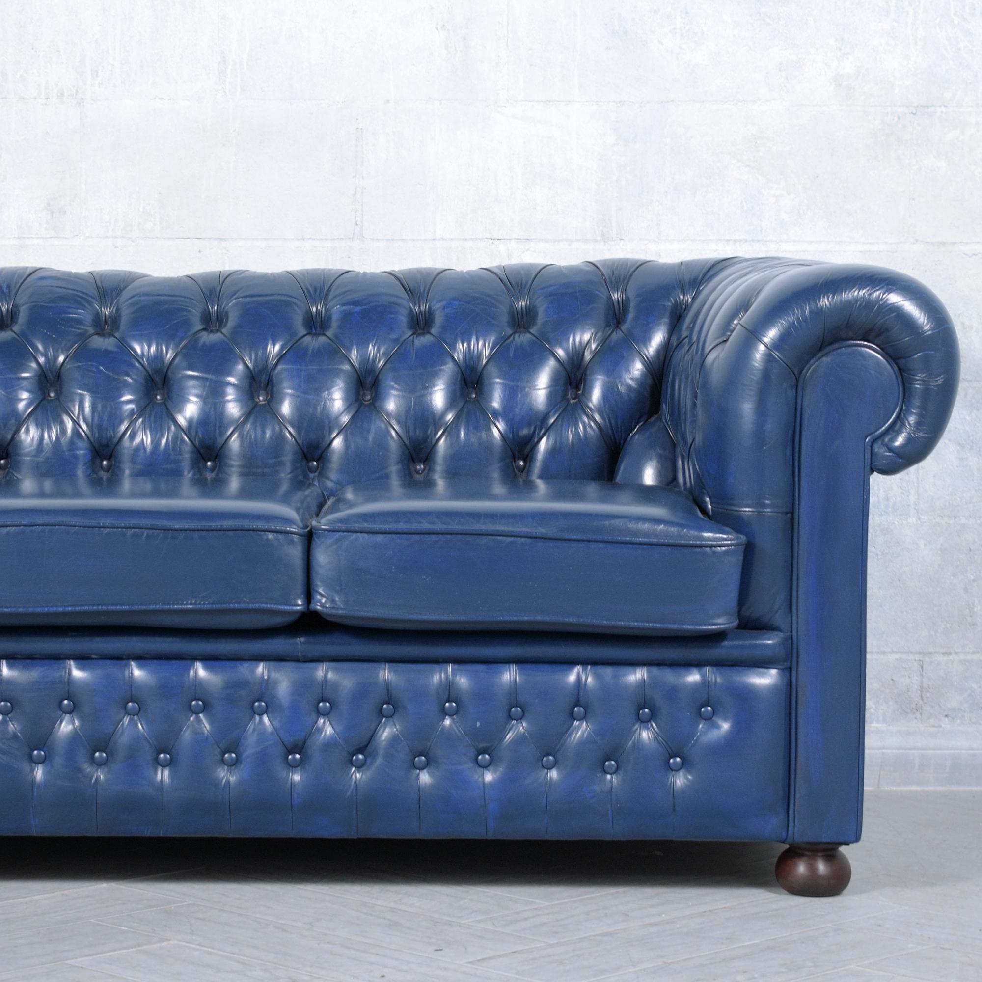royal blue leather sofa