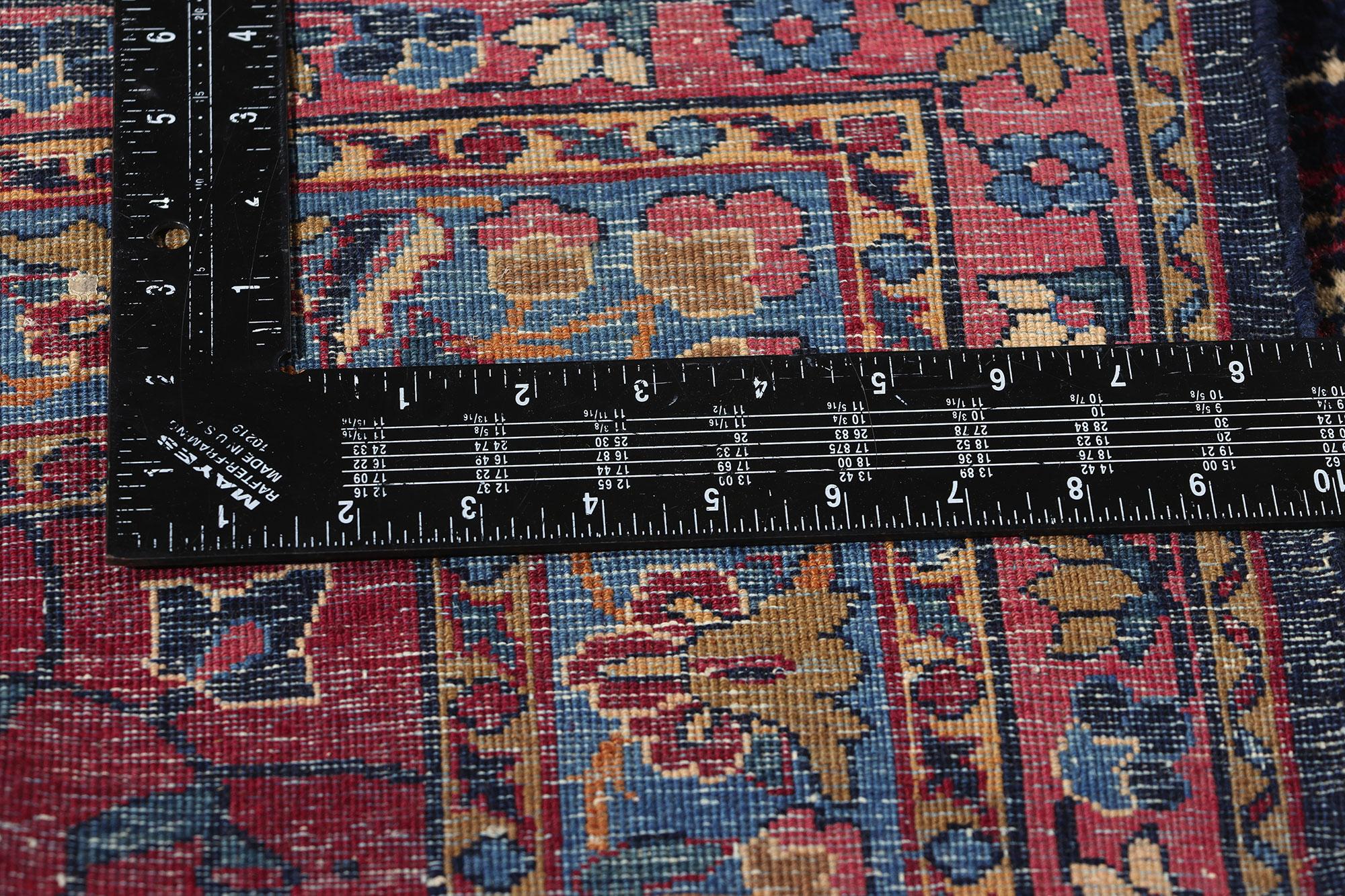 20th Century Vintage Navy Blue Persian Kerman Carpet, 11'09 x 15'05 For Sale