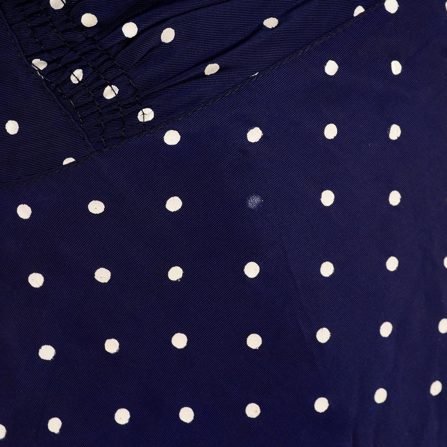  Vintage Navy Blue & White Polka Dot Halter Dress W Bow & Bolero Jacket 7