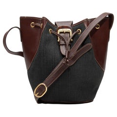 Vintage Navy & Brown Bally Umhängetasche