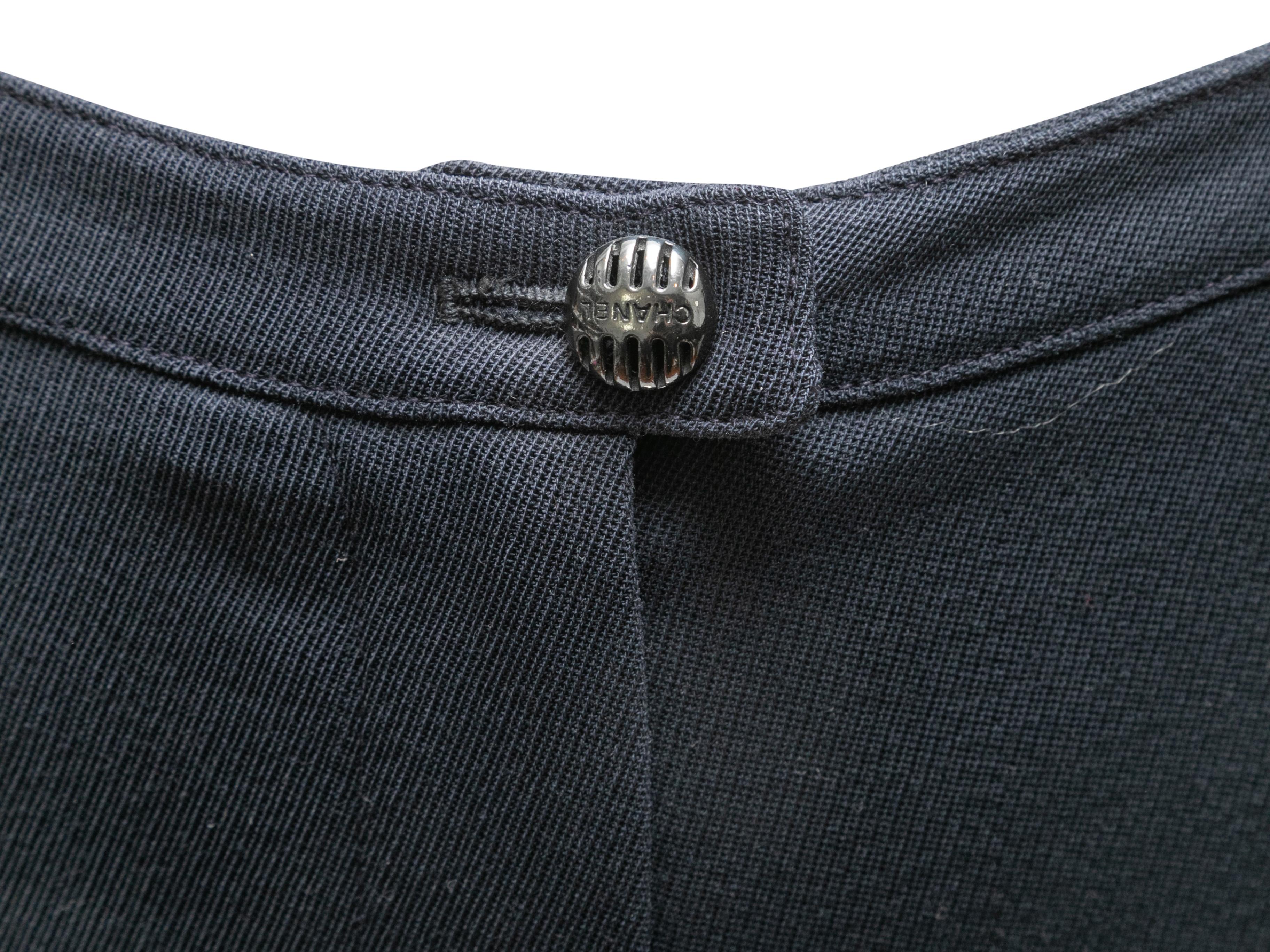 Women's or Men's Vintage Navy Chanel Spring/Summer 1999 Wool Trousers Size FR 50 For Sale