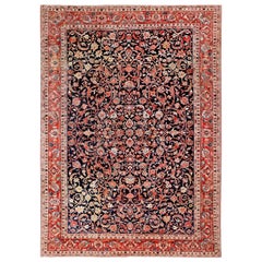 Persischer Bidjar-Teppich in Marineblau im Vintage-Stil. 10 ft x 13 ft 9 in