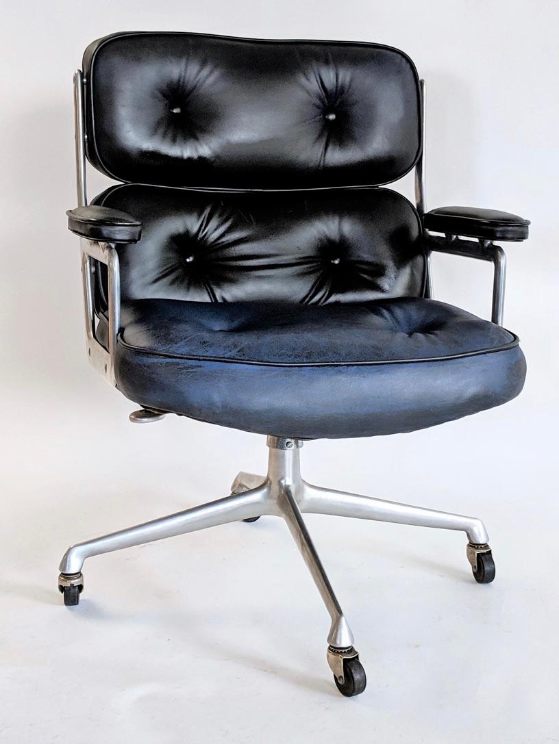 navy leather desk chair