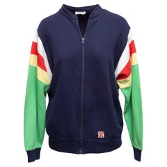 Vintage Navy & Multicolor Celine Zip-Up Sweatshirt Size US M
