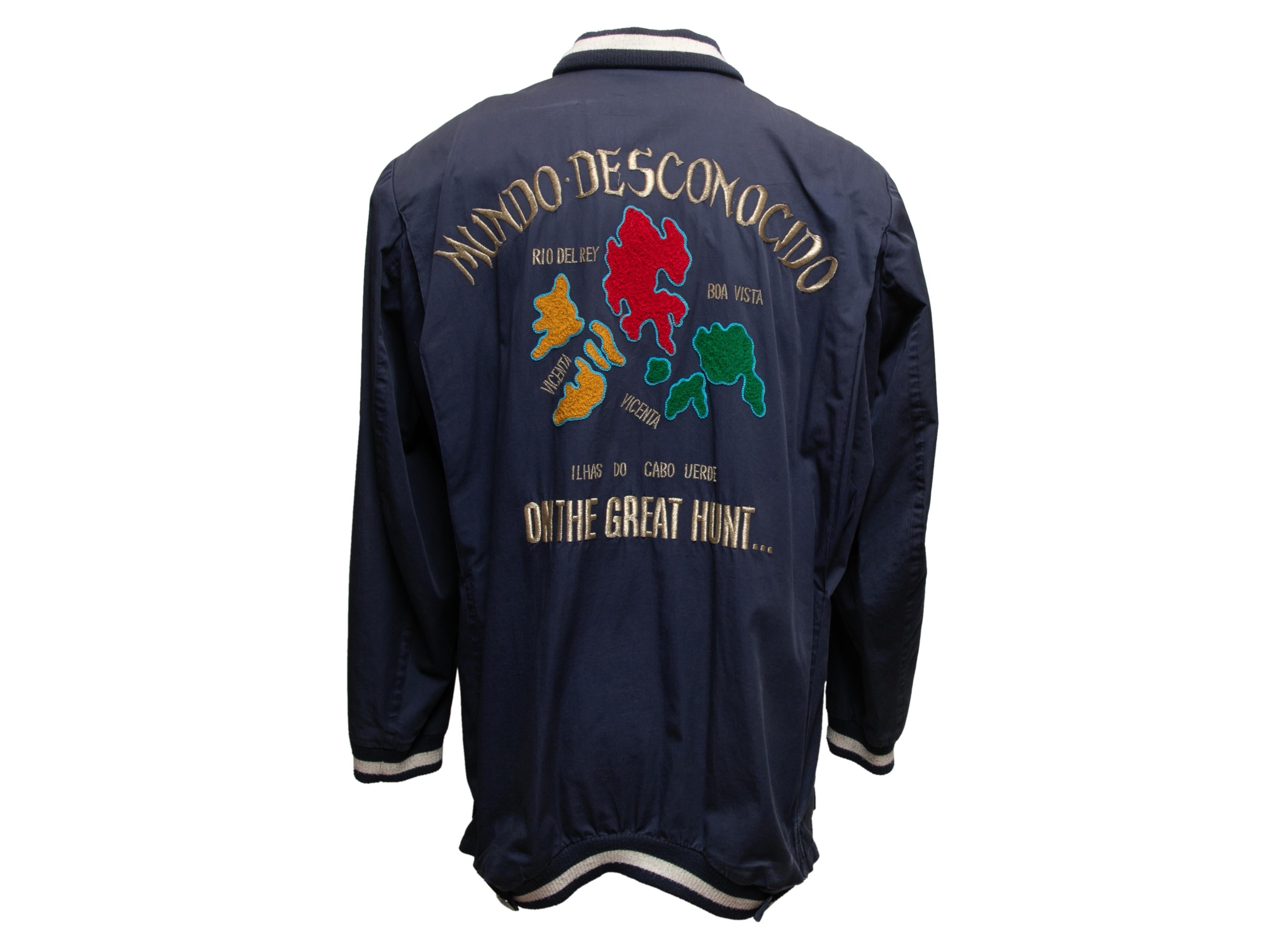 Vintage Navy & Multicolor Kansai Yamamoto Patch-Embellished Jacket Size US M 1