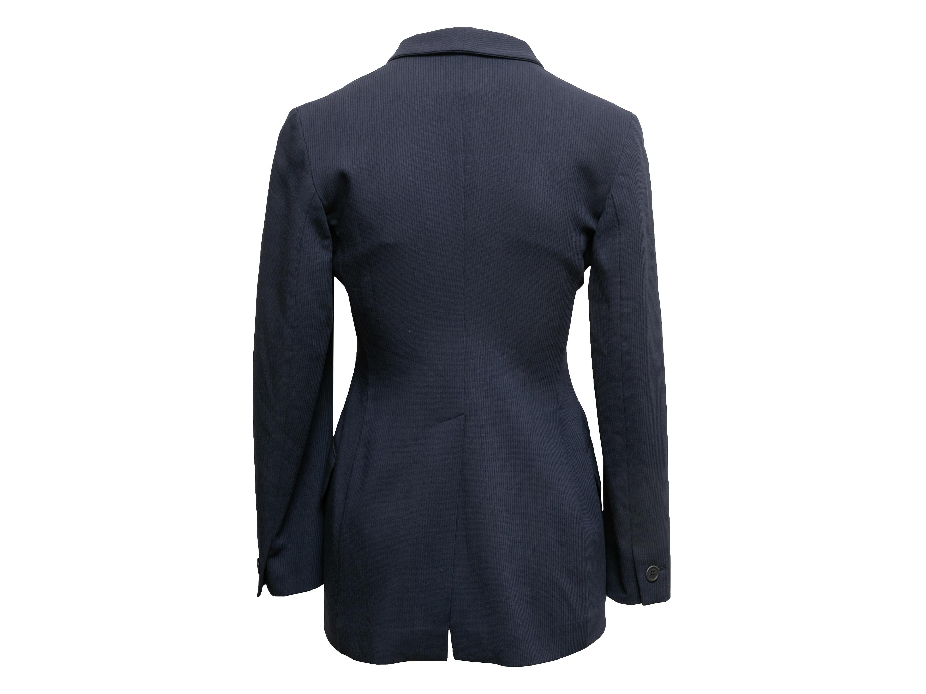 Vintage Navy Romeo Gigli Wolle Scoop Neck Blazer Größe IT 40 (Schwarz)
