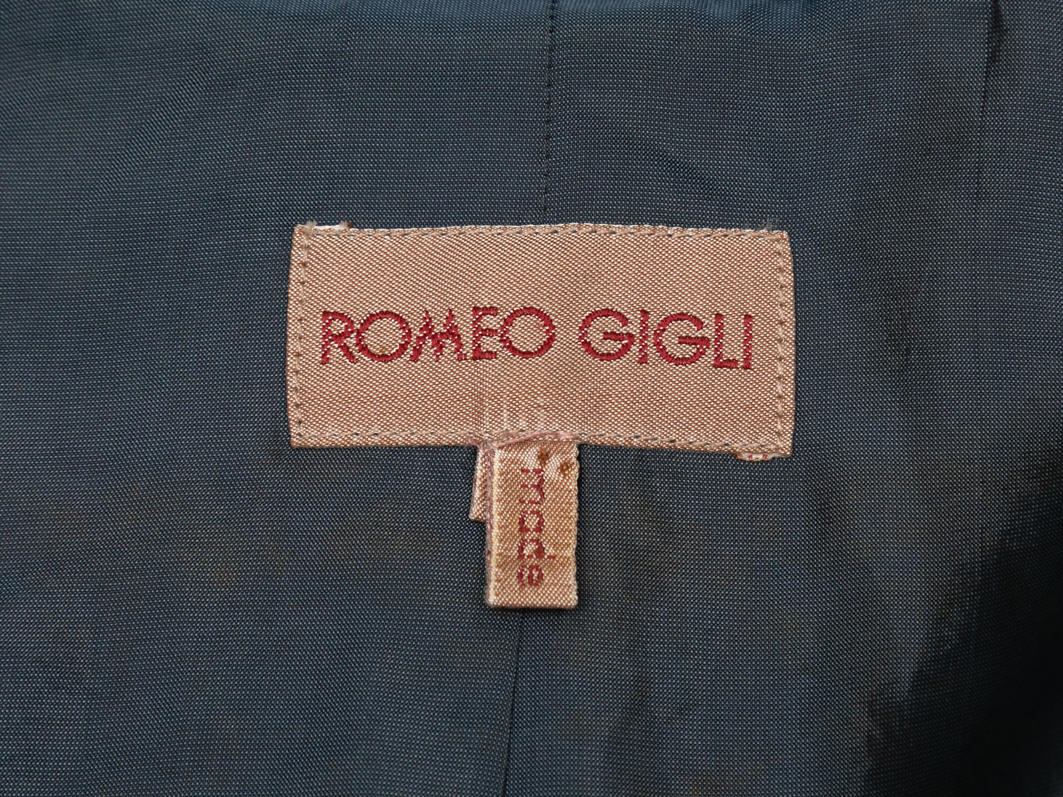 Vintage Navy Romeo Gigli Wolle Scoop Neck Blazer Größe IT 40 im Zustand „Gut“ in New York, NY