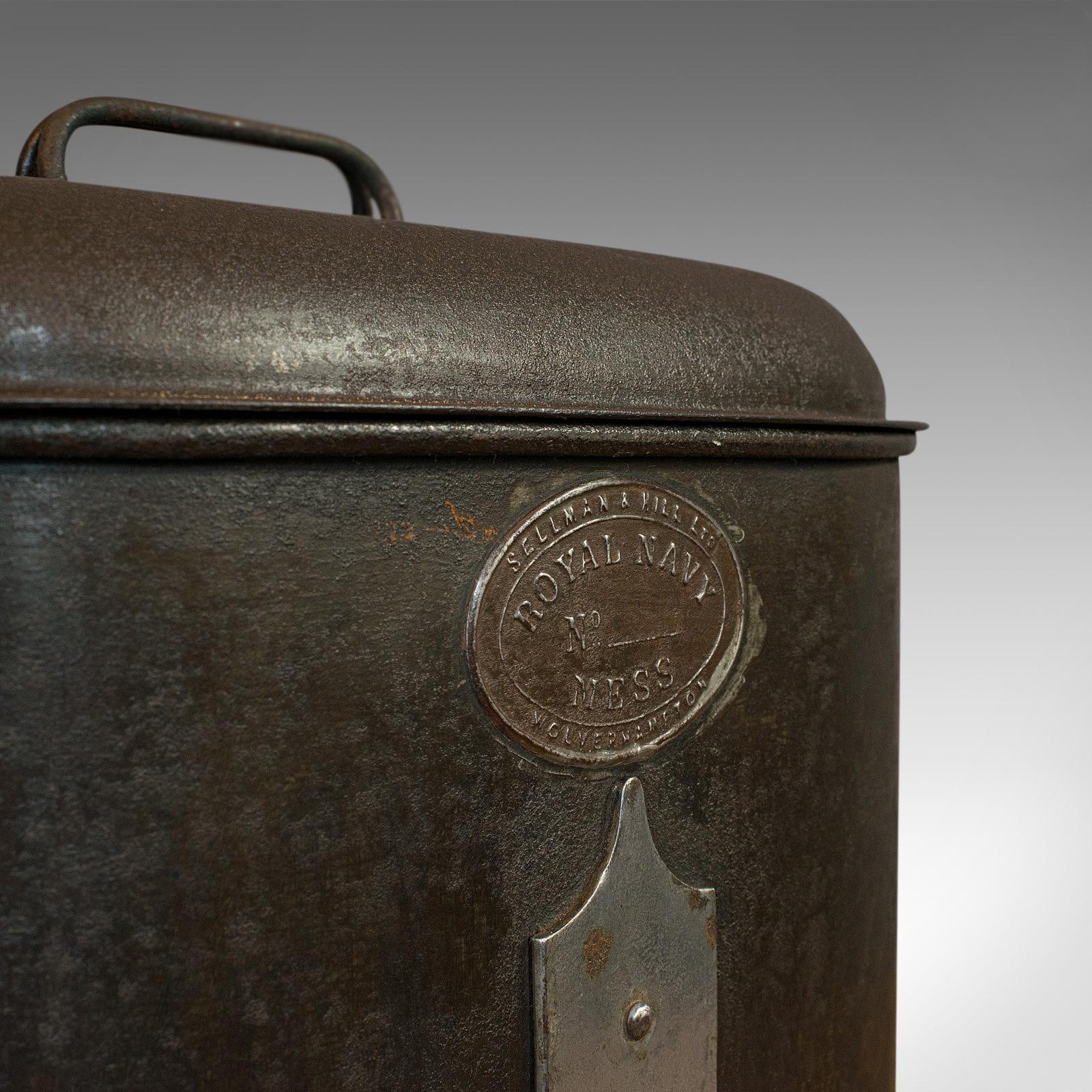 Vintage Navy Rum Kettle, English, Steel, Mess Fanny, Sellman and Hill circa 1950 5