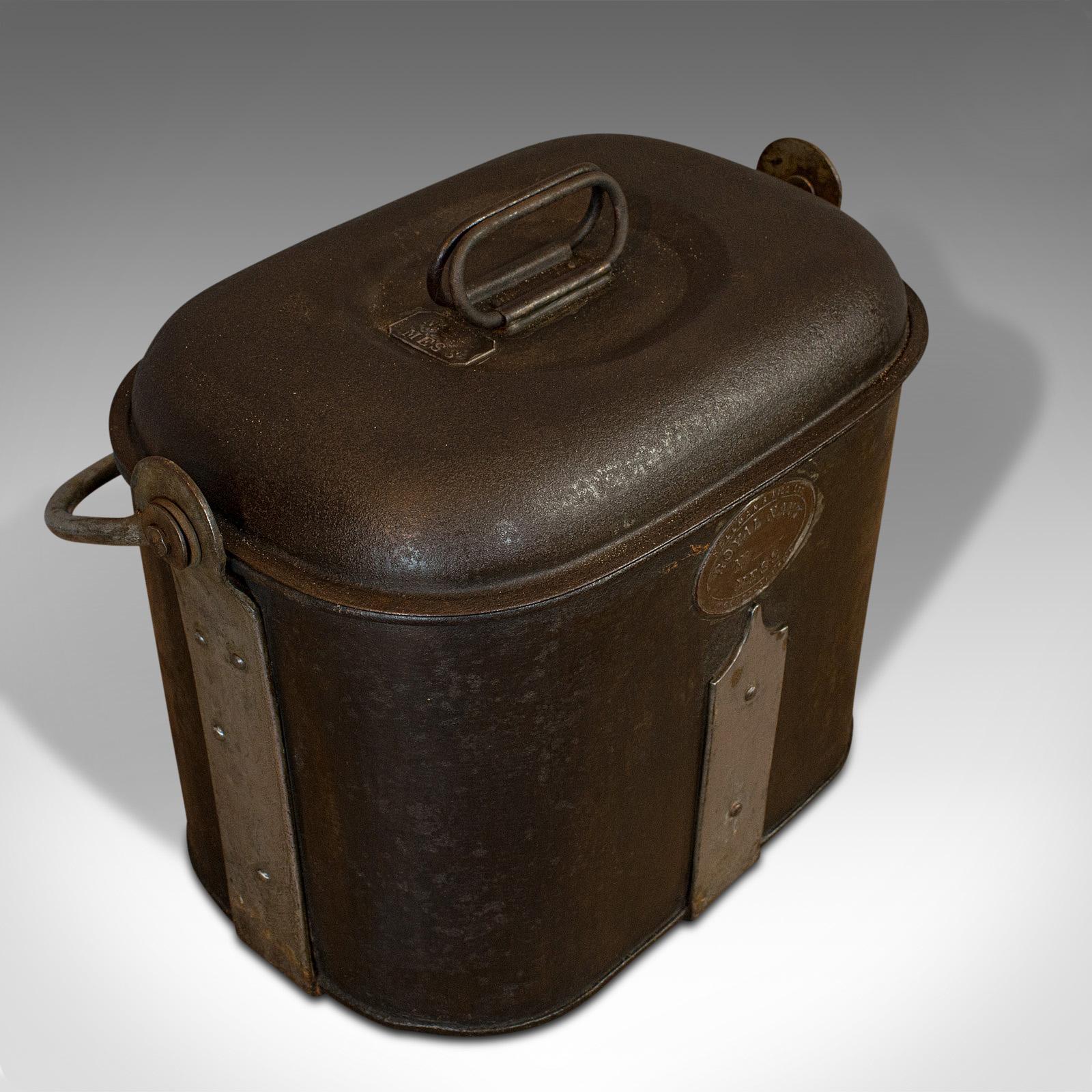 Vintage Navy Rum Kettle, English, Steel, Mess Fanny, Sellman and Hill circa 1950 3