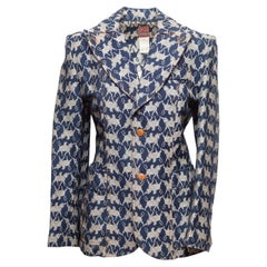 Vintage Navy & White Gaultier Jeans Fall/Winter 1994 Pegasus Motif Blazer Size U