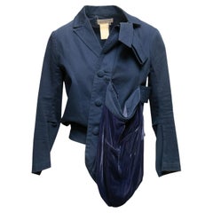 Vintage Marineblaue Yohji Yamamoto Asymmetrische Vintage-Jacke Designer Größe 2, frühe 2000er Jahre