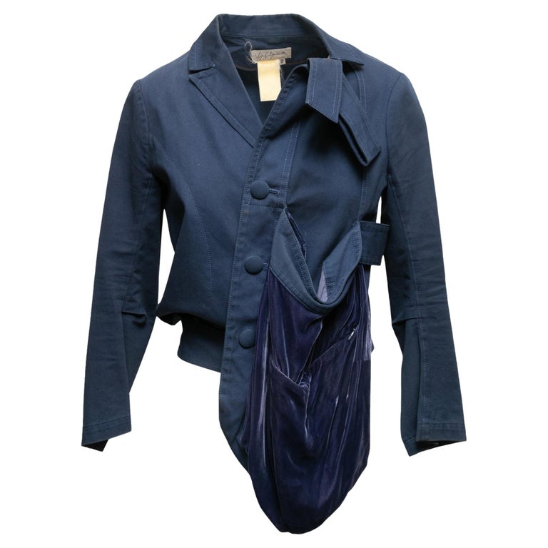 Vintage Navy Yohji Yamamoto Early 2000s Asymmetrical Jacket 