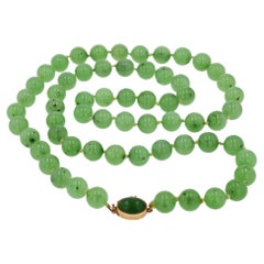 Gump's Collier vintage en perles de jade de Sibérie non traitées 