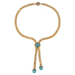 Vintage Necklace with Blue Pearls