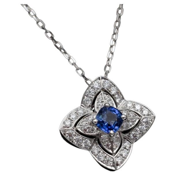 Vintage necklace with diamonds and sapphire For Sale