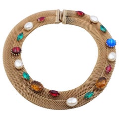Vintage Necklace with Faux Gemstones 1950s