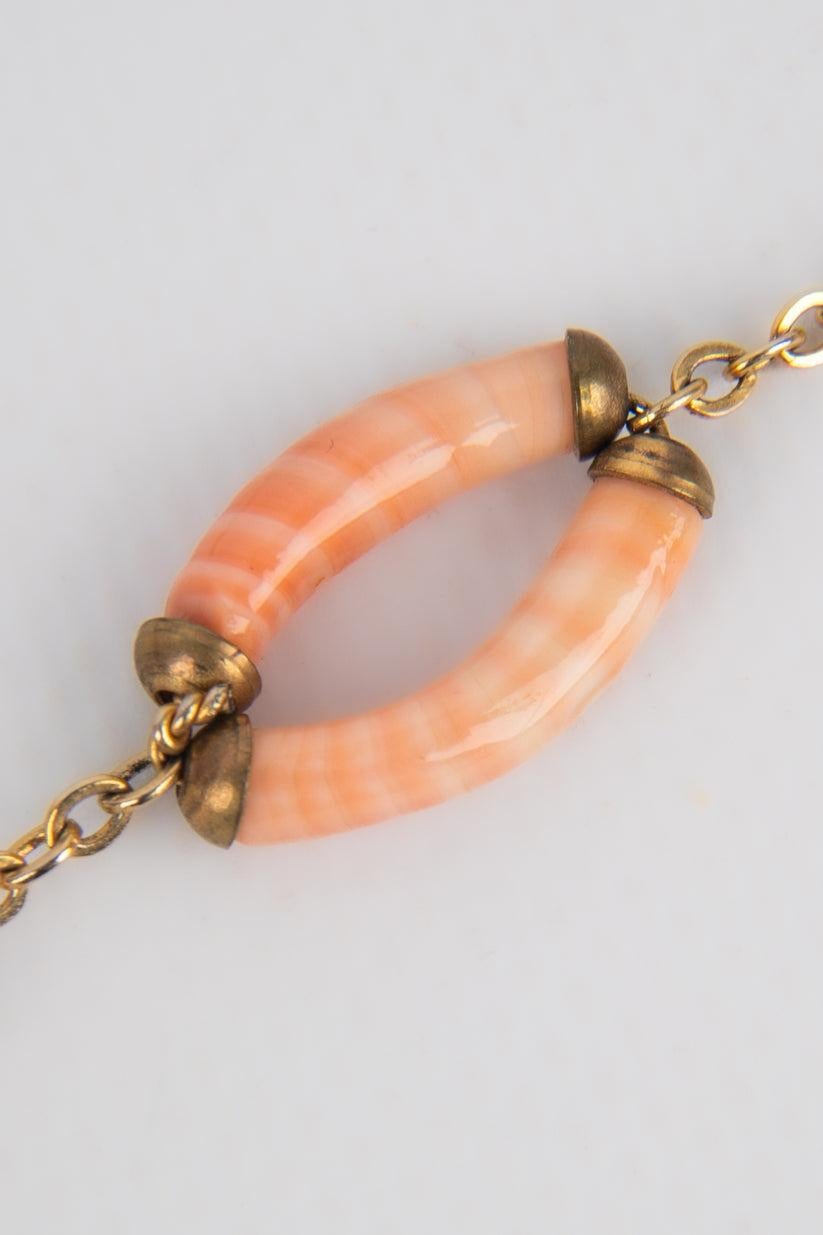 Vintage Necklace with Pale Pink Glass, 1960s For Sale 1