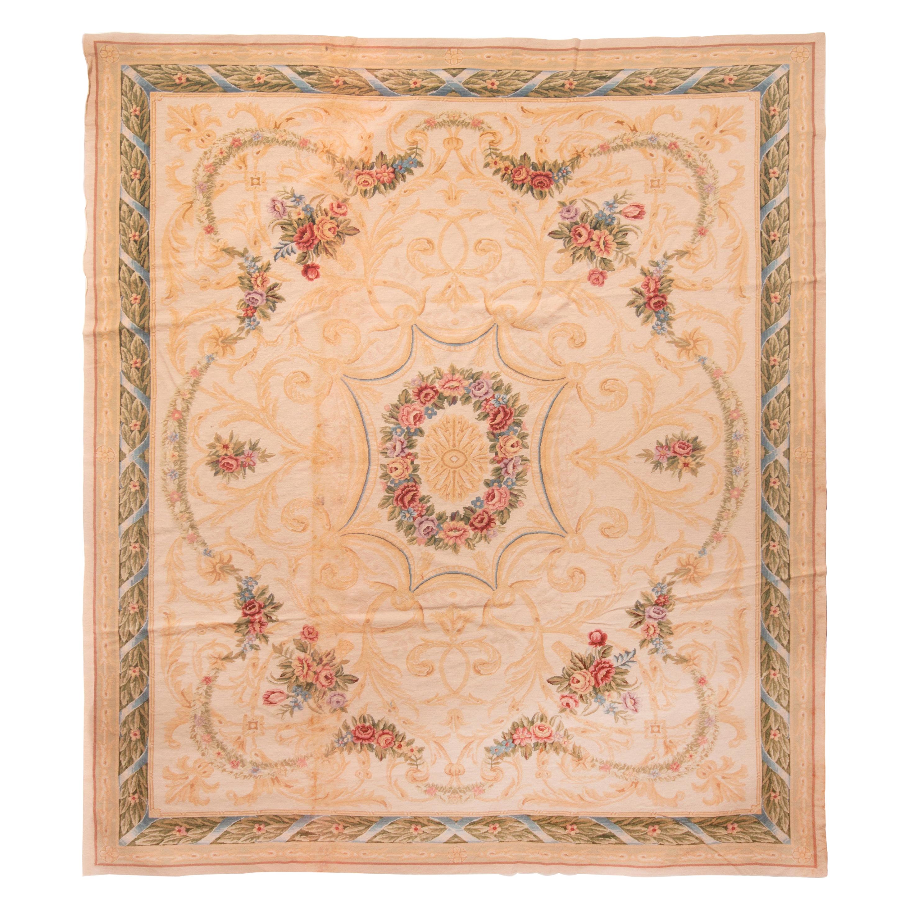 Needlepoint Floral Rugs 34 For Sale on 1stDibs