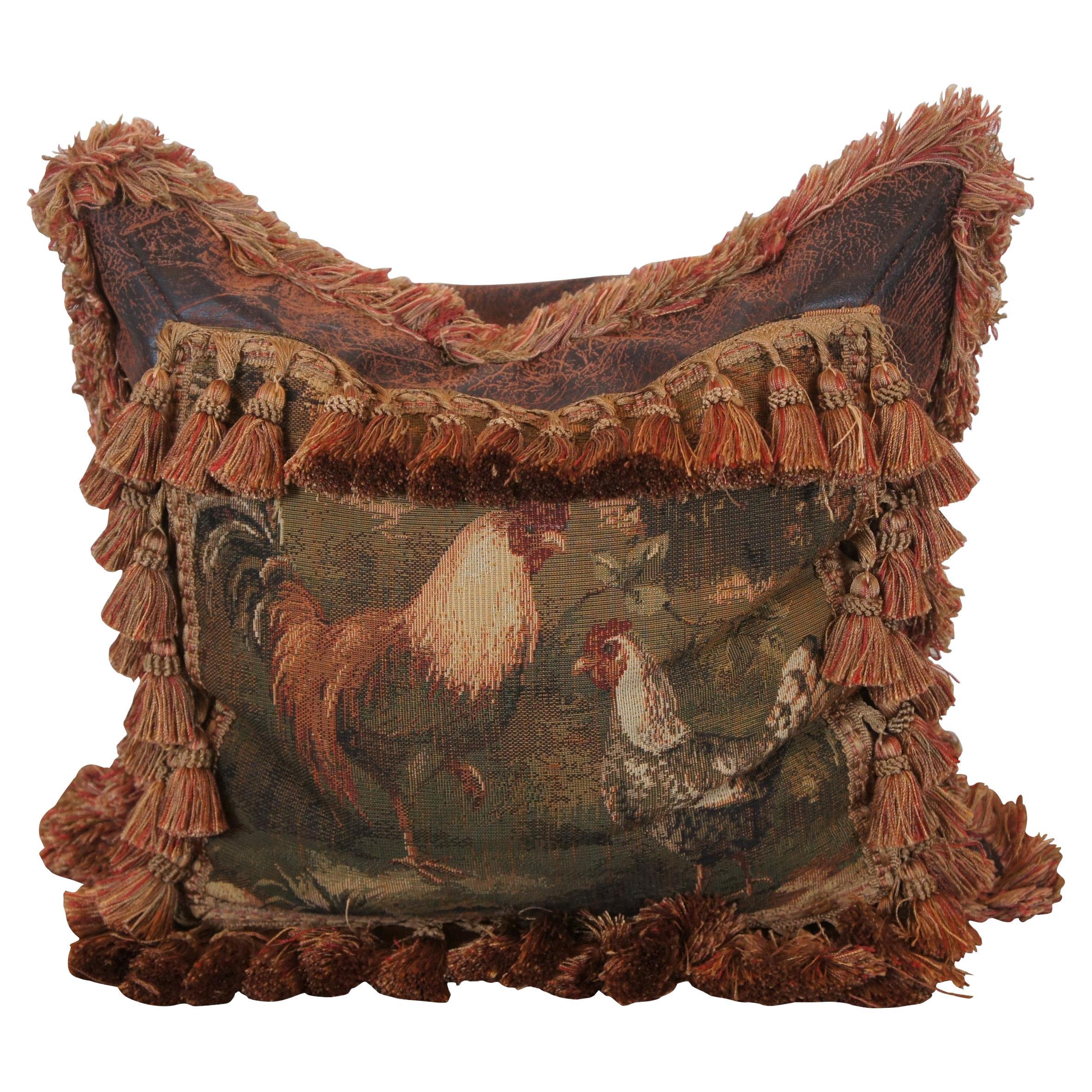Antique French Aubusson Tapestry Throw Pillow For Sale at 1stDibs