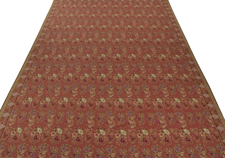 Vintage Needlepoint Rug in Red with Floral Patterns - by Rug and Kilim ...
