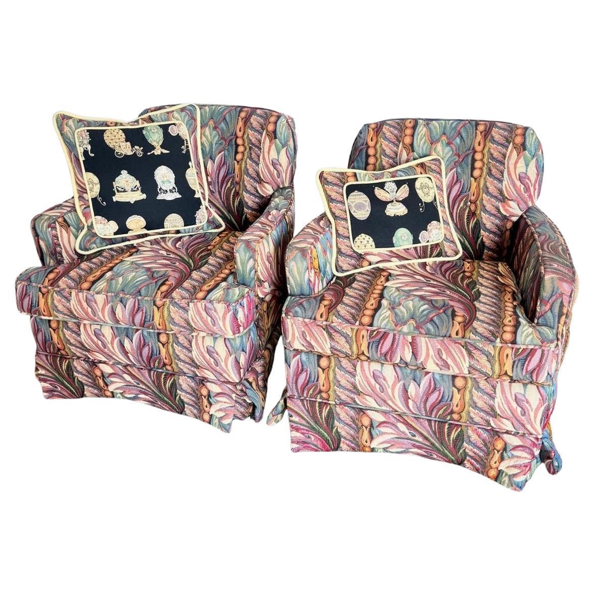 Sedie a dondolo girevoli a punta d
ago vintage - Una coppia in vendita