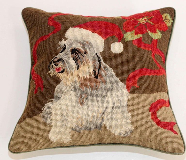 Christmas needlepoint shop pillows